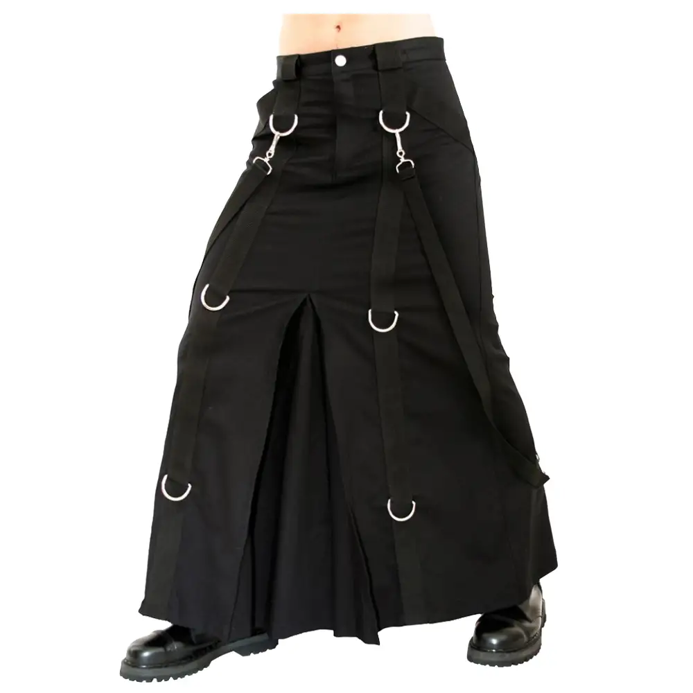 Black denim chain skirt Men s Gothic Clothing